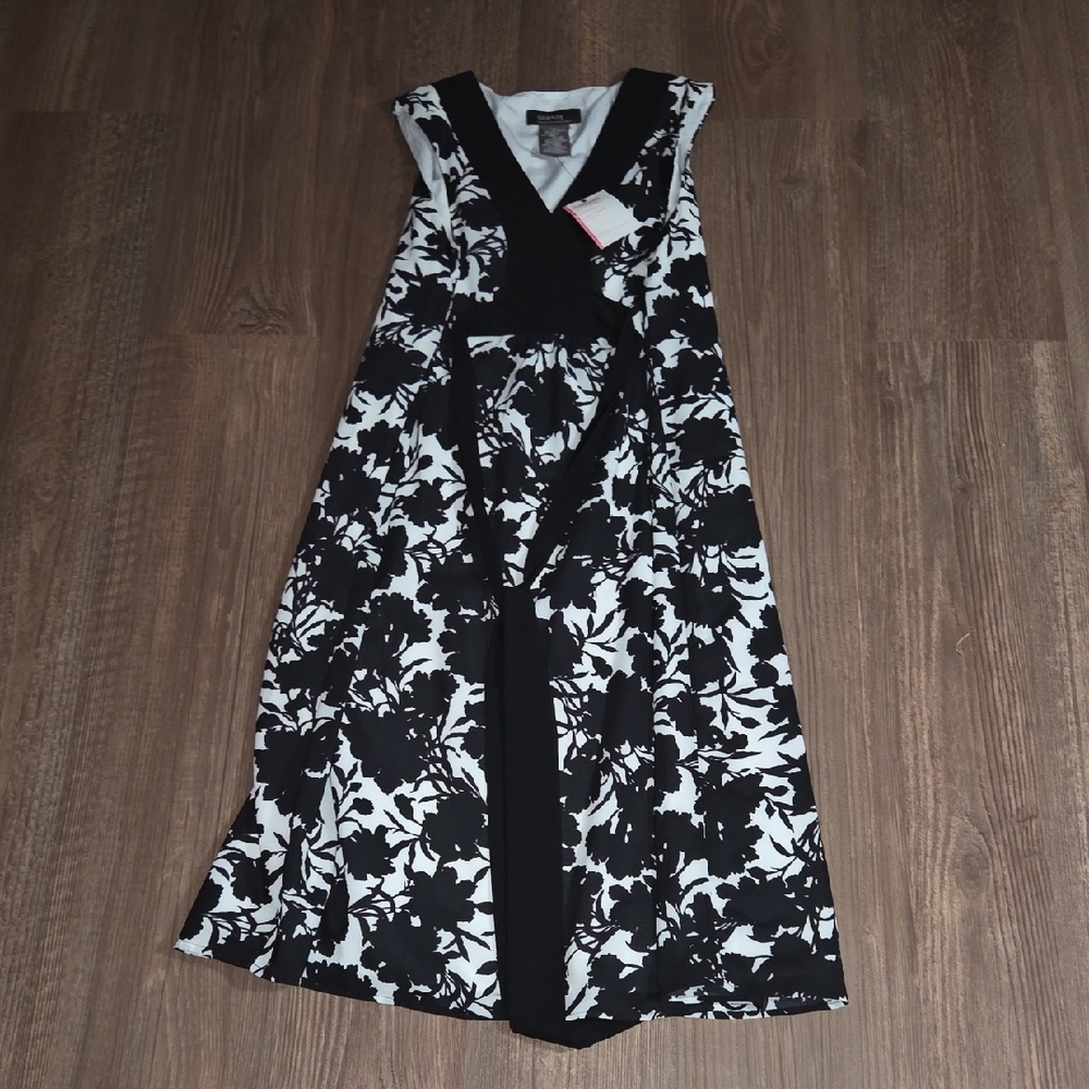 George Black and White High Low Dress